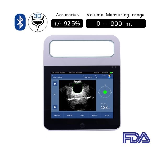 Scanner a ultrasuoni della vescica 3D senza fili Bluetooth B-3D