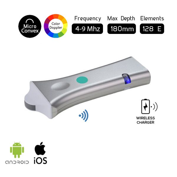 Scanner a ultrasuoni Micro-Convex Color Doppler wireless MC2CD